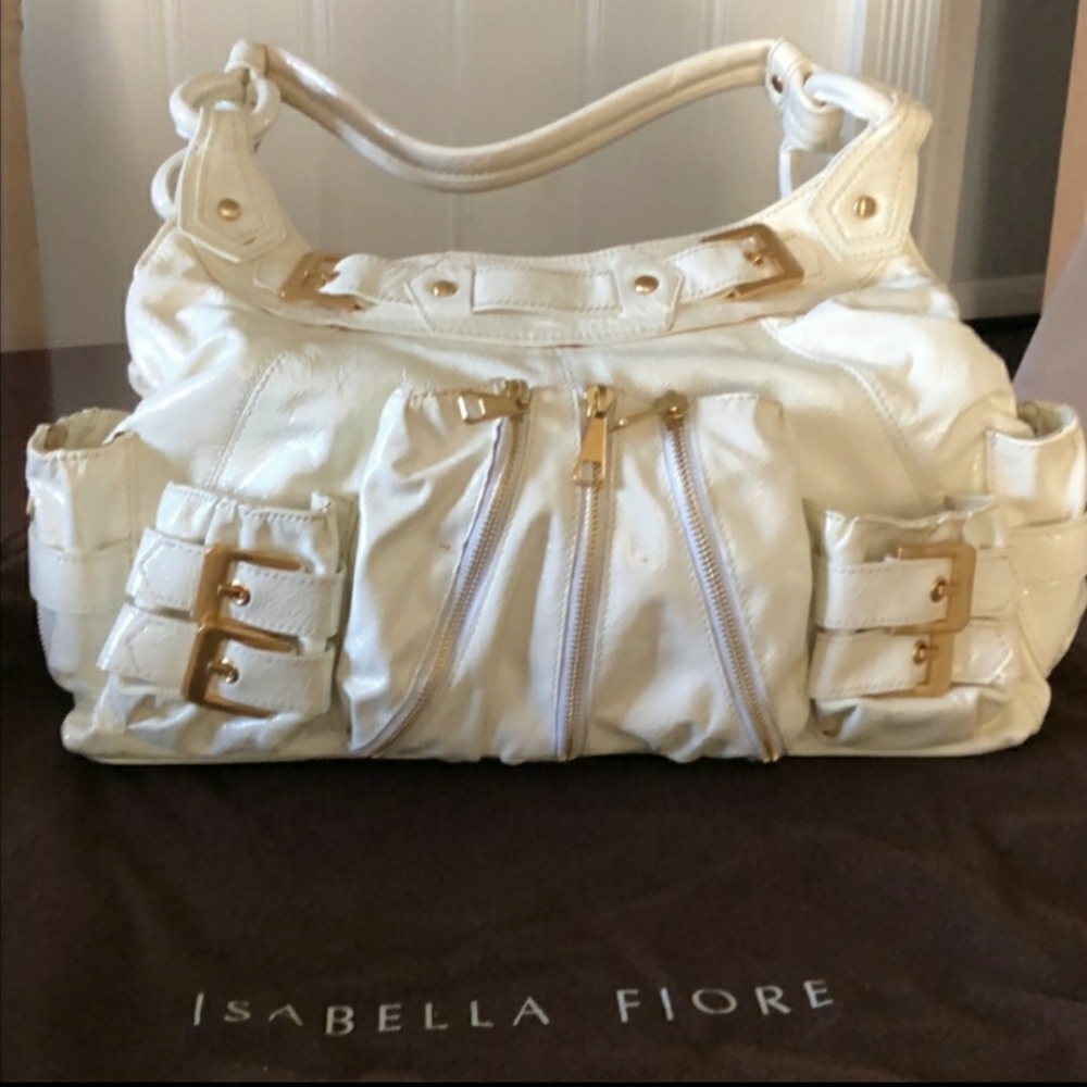 💯 Isabella Fiore Leather Zip/Buckle Satchel